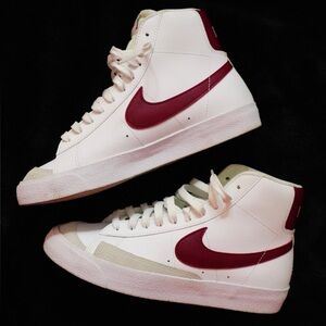 Nike High-Tops White with Red Swoosh